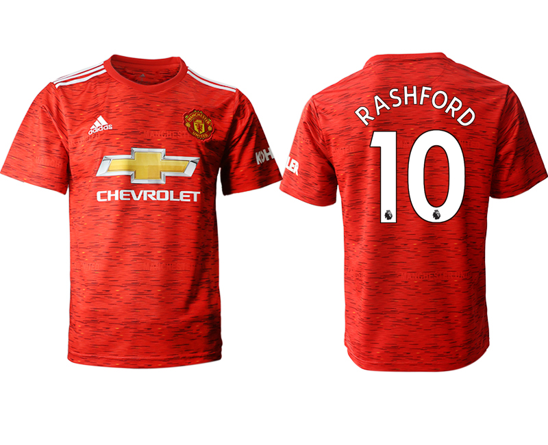 Men 2020-2021 club Manchester United home aaa version #10 red Soccer Jerseys